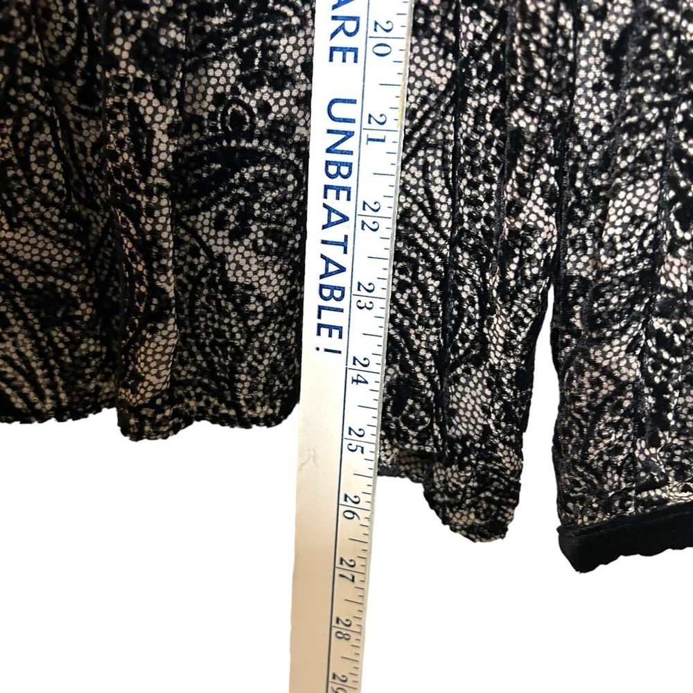 SUNDANCE S blouse Paisley velvet Burnout Flocked sheer crochet detail whimsygoth - Picture 9 of 15